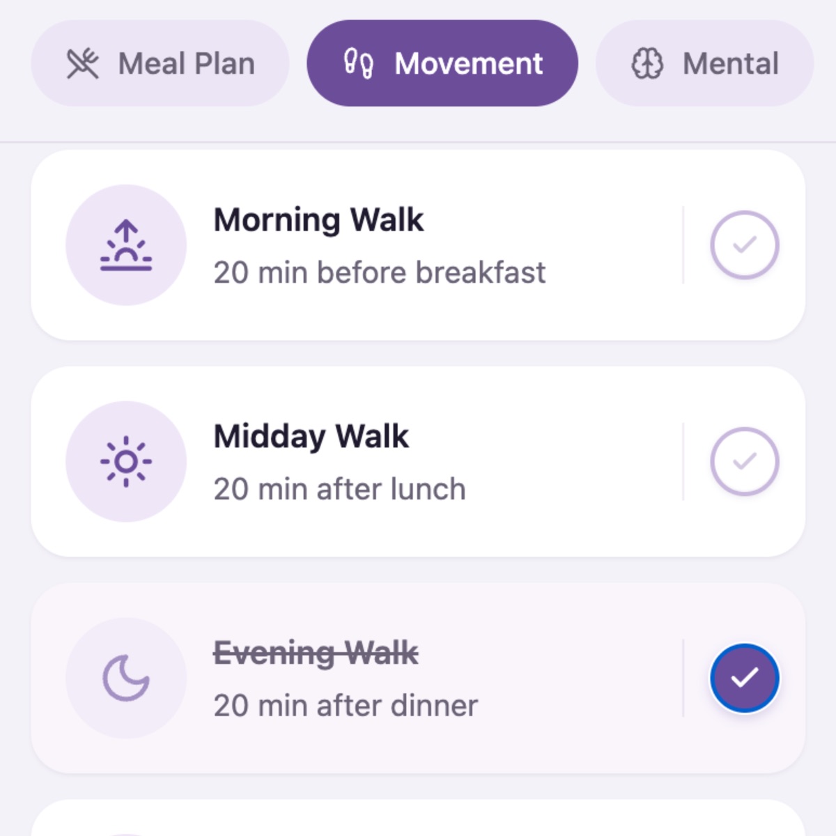 Personalized daily activity plan in the JJ Smith coaching program