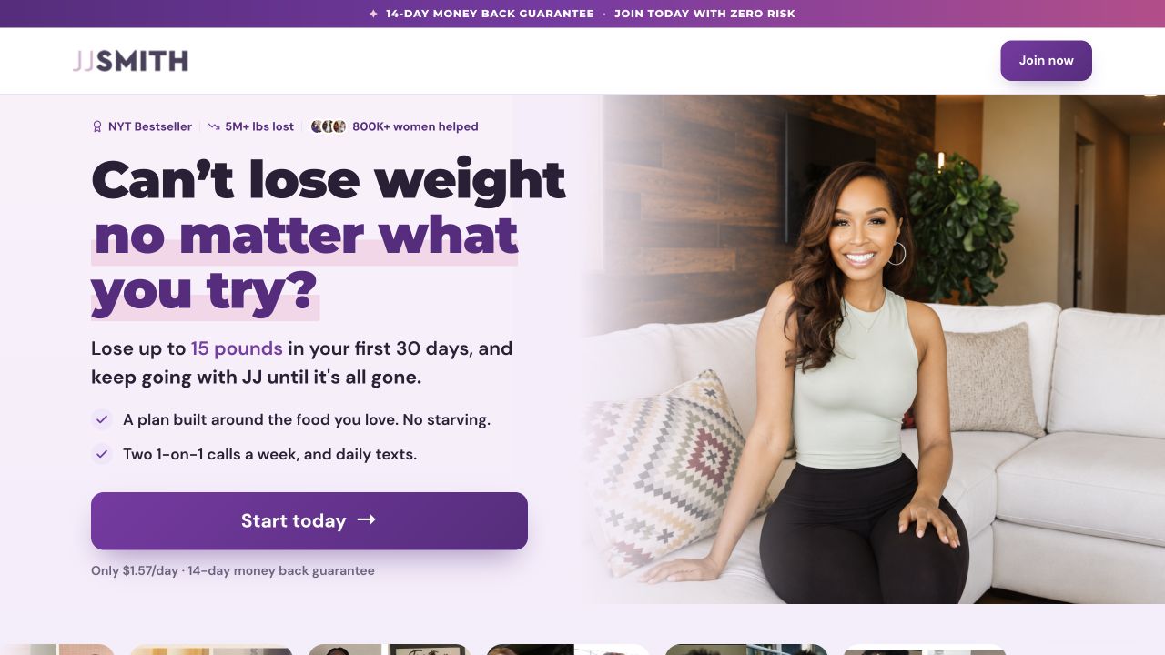 Official JJ Smith coaching landing page hero